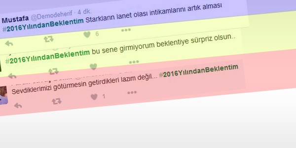 Sosyal medyada '2016 yılından beklentim'