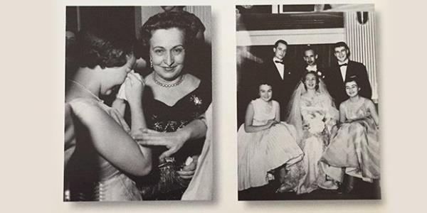 (Soldaki) Düğün sırasında Sevgi Koç ablasından ayrılacak olmanın hüznüyle gözyaşı döküyor / Semahat (Koç) ve Nusret Arsel'in 5 Ocak 1956 yılında Divan Oteli'nde yapılan görkemli düğünü. Oturanlar (Soldan sağa) Suna Koç, Semahat Arsel ve Sevgi Koç. Ayaktakiler: Nusret Arsel (ortada), kardeşi Çelik Arsel (solda) ve Rahmi Koç.