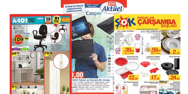 A101, ŞOK ve BİM fırsat ürünleri / 27-02