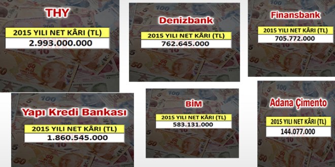 Türkiye'nin en fazla kar eden şirketleri