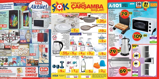 A101, ŞOK ve BİM fırsat ürünleri / 27-03