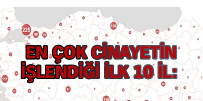 Türkiye'nin cinayet haritası