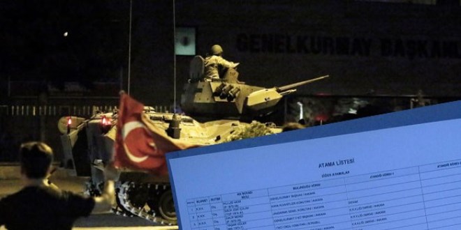 İşte darbecilerin atama listesi