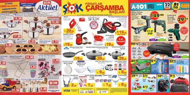 A101, ŞOK ve BİM fırsat ürünleri 19-27