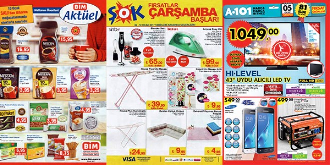 A101, ŞOK ve BİM fırsat ürünleri 02-09