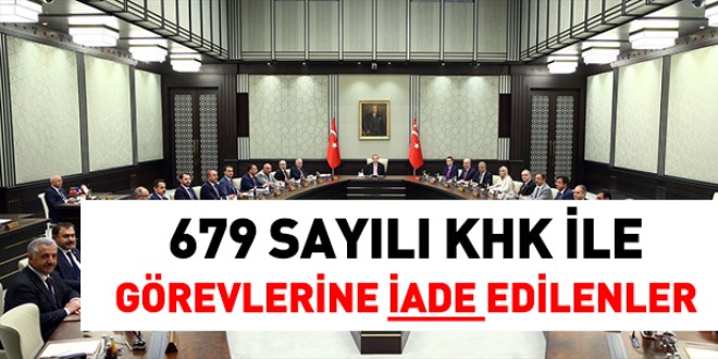 679 sayılı KHK ile iade edilen 277 kişi