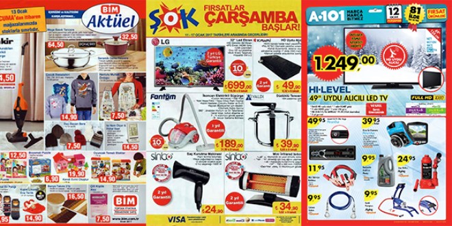A101, ŞOK ve BİM fırsat ürünleri
