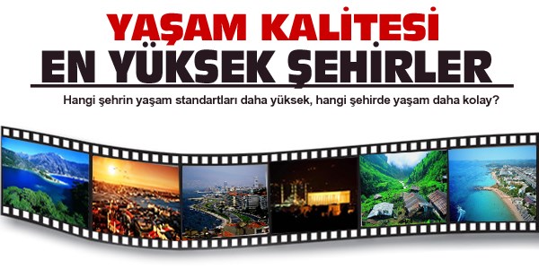 Türkiye'nin yaşam kalitesi en yüksek şehirleri