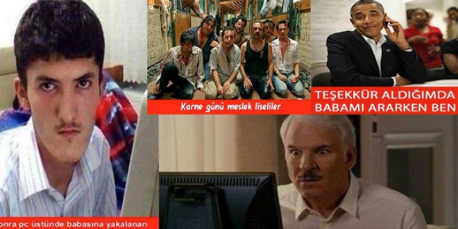 'Çocuğunuzu sanaiye verin' karne capsleri!