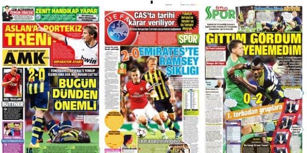 Arsenal mağlubiyeti sonrası gazete manşetleri