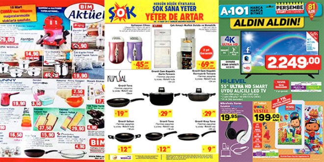 A101, ŞOK ve BİM fırsat ürünleri / 06-13