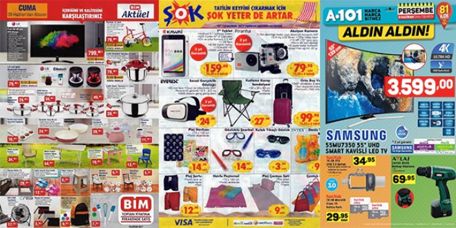 A101, ŞOK ve BİM fırsat ürünleri