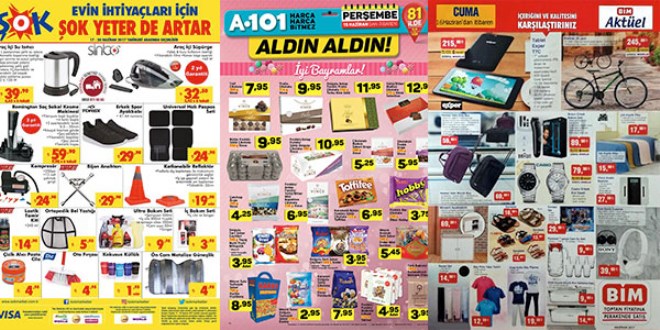 ŞOK, A101, BİM fırsat ürünleri