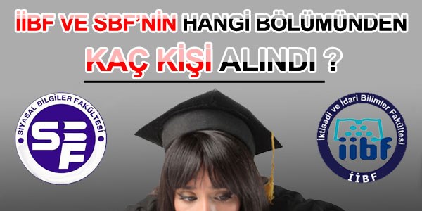 İİBF ve SBF'nin hangi bölümünden kaç kişi alındı?