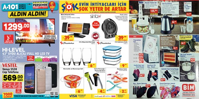 ŞOK, A101 ve BİM Fırsat Ürünleri