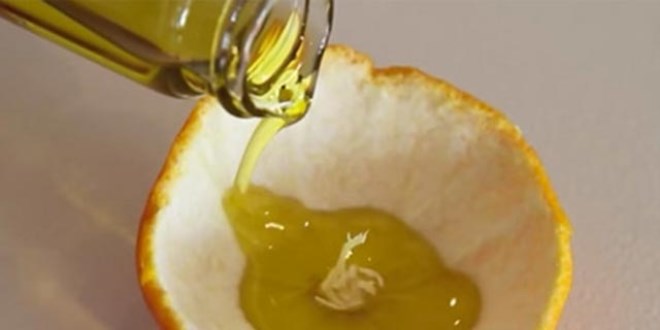 Mandalina kabuğuna zeytinyağı dökerseniz