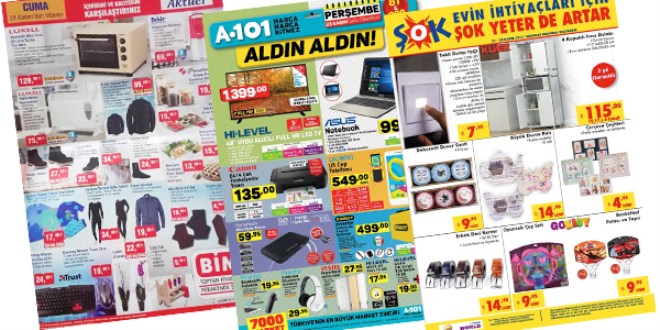 ŞOK, A101 ve BİM Fırsat Ürünleri