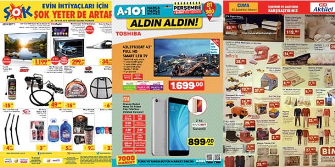 ŞOK, A101 ve BİM Fırsat Ürünleri