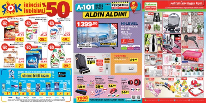 ŞOK, A101 ve BİM Fırsat Ürünleri