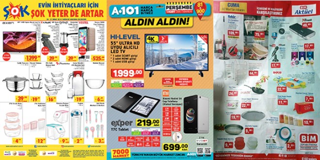 ŞOK, A101 ve BİM Fırsat Ürünleri