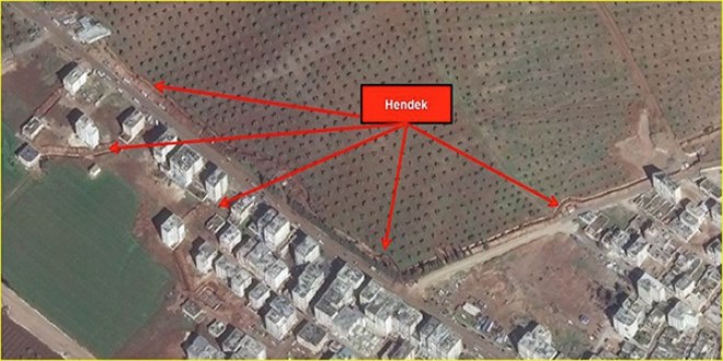 Afrin'in dört bir tarafını hendek ve toprak setlerle çevirdiler