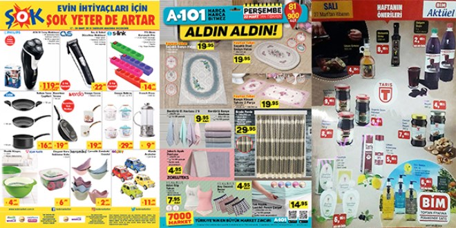 ŞOK, A101 ve BİM Fırsat Ürünleri