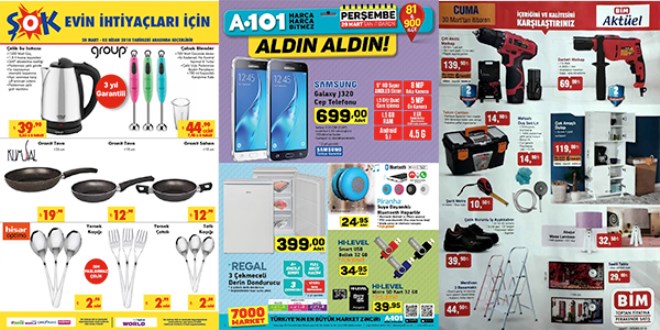 ŞOK, A101 ve BİM Fırsat Ürünleri