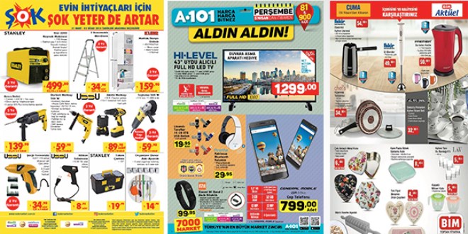 ŞOK, A101 ve BİM Fırsat Ürünleri
