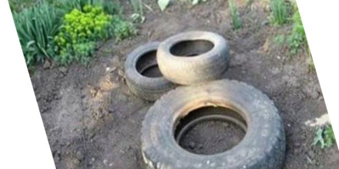 Sadece 3 lastik kullanarak evinin bahçesine bunu yaptı!