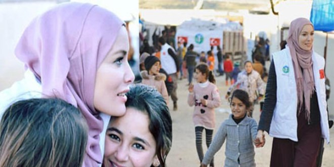 Ünlü oyuncu Gamze Özçelik, İdlib'de! 'Yokluk ve sığınma vardı...'