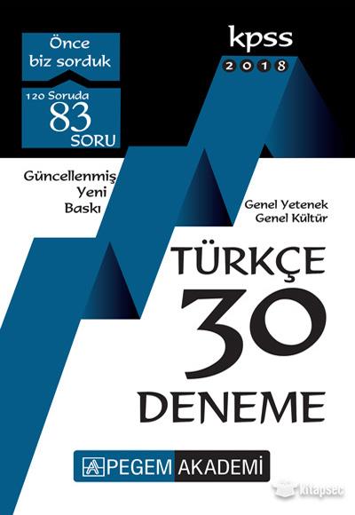16- KPSS Türkçe 30 Deneme Pegem Yayıncılık