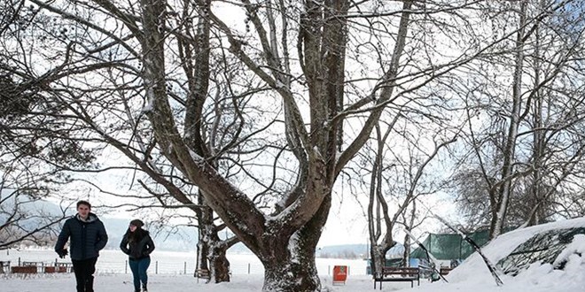 İzmir'den kar manzaraları