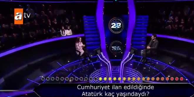 Atatürk sorusuna joker kullanan yarışmacı şoke etti