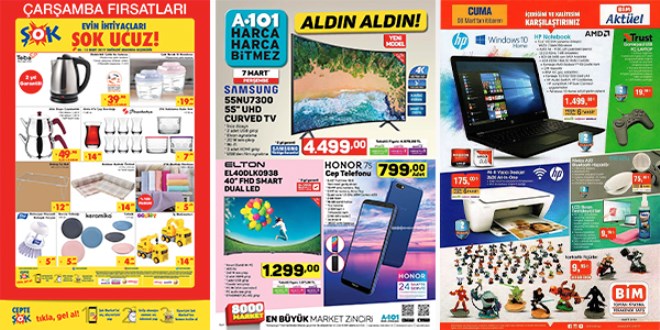 ŞOK, A101 ve BİM Fırsat Ürünleri (6-13 Mart)