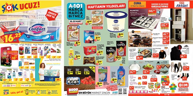 ŞOK, A101 ve BİM Fırsat Ürünleri (20-27 Mart)