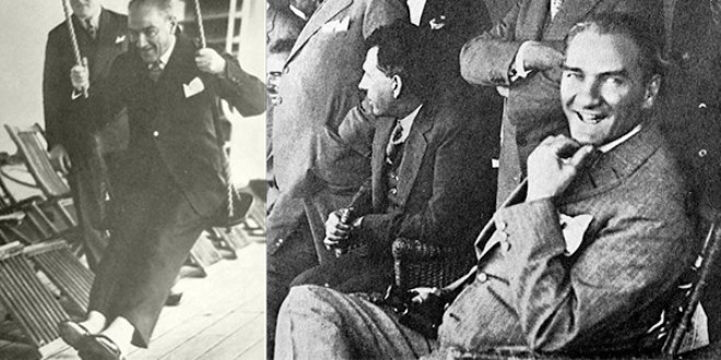 Atatürk'ün gülerken çekilmiş fotoğrafları