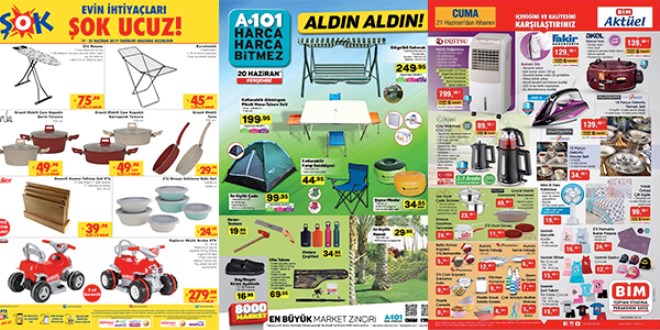 ŞOK, A101 ve BİM hafta sonu fırsat ürünleri