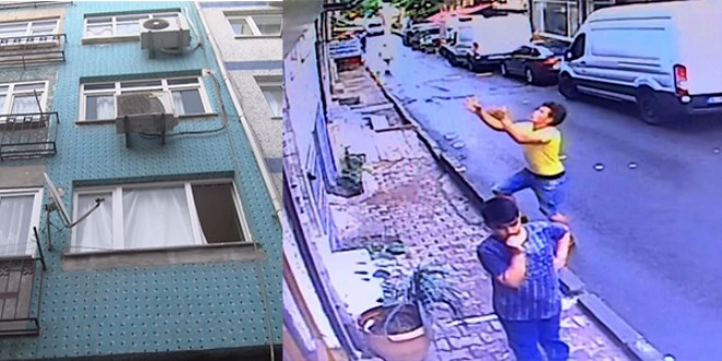 İkinci kattan düşen bebeği havada böyle yakaladı