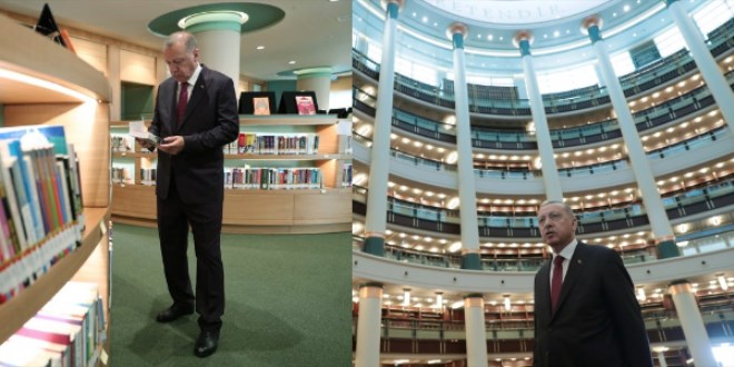 Erdoğan Cumhurbaşkanlığı Kütüphanesi'nde incelemede bulundu