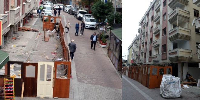Çökme tehlikesi olan binaya 'kapılı' önlem