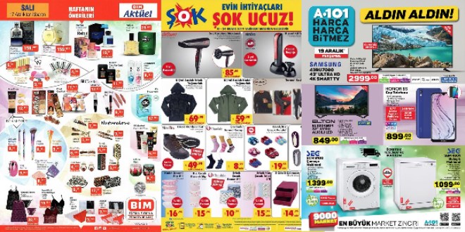 ŞOK, A101 ve BİM fırsat ürünleri (17-22)