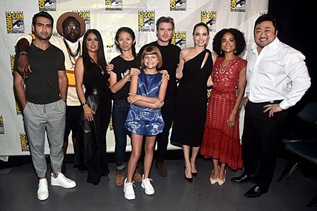Eternals: Marvel'in yayımladığı çizgi roman Eternals'tan uyarlandı. Yönetmenliğini Chloe Zhao'nun yaptığı filmin oyuncu kadrosu oldukça geniş. Filmde rol alan isimler arasında Angelina Jolie, Richard Madden, Lauren Ridloff, Brian Tyree Henry, Salma Hayek ve Lia McHugh yer alıyor. Filmin 6 Kasım 2020'de vizyona girmesi bekleniyor.