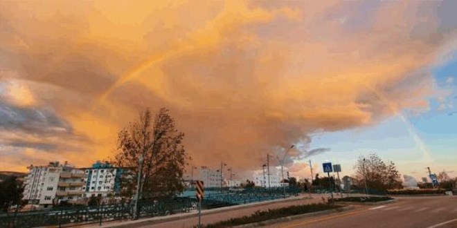 Görenler fotoğraf çekerek anı ölümsüzleştirdi...