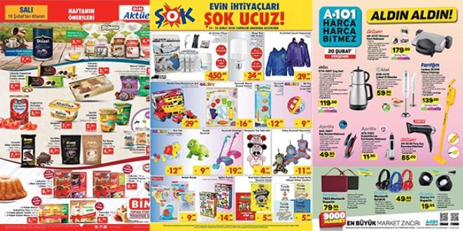 ŞOK, A101 ve BİM fırsat ürünleri (18-22)