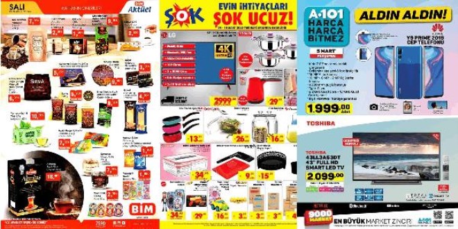ŞOK, A101 ve BİM fırsat ürünleri (3-7)