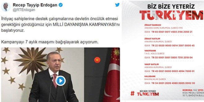 Erdoğan öncü oldu Kampanyaya bağış yağdı