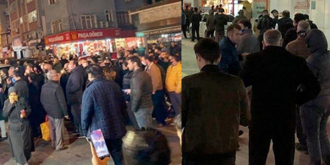 Sokağa çıkma yasağını duyan market ve fırınlara akın etti