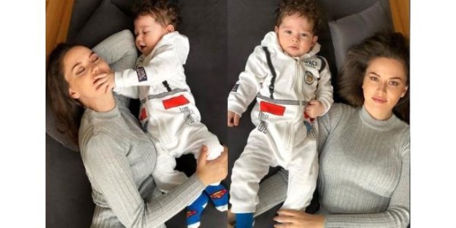 Oğlu Karan'la yeni fotoğraflarını paylaştı kısa sürede rekor beğeni