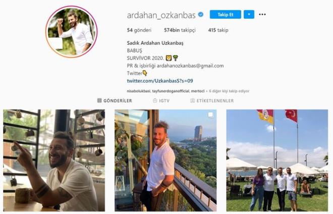 ARDAHAN UZKANBAŞ  <br>Adanalı Ardahan Uzkanbaş'ın takipçi sayısı 574 bin.