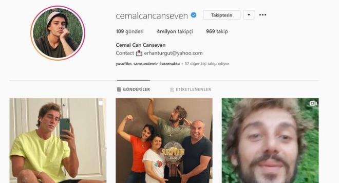 CEMAL CAN CANSEVEN  <br>  Cemal Can, takipçi sayısını 3 milyon 750 bin arttırarak bir rekora imza attı. Şampiyonu 4 milyon kişi takip ediyor...